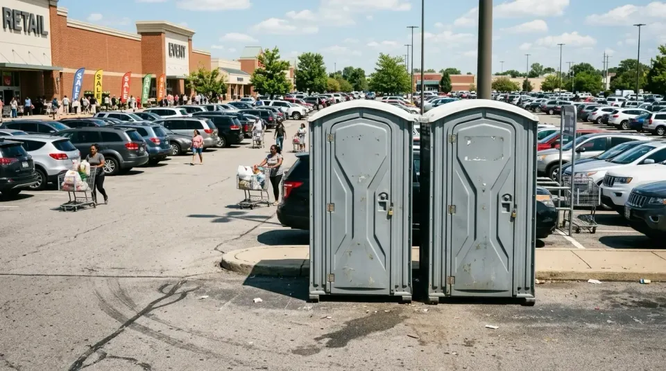 Portable Toilets — Commercial Parking Lot Portable Toilets — Commercial Parking Lot